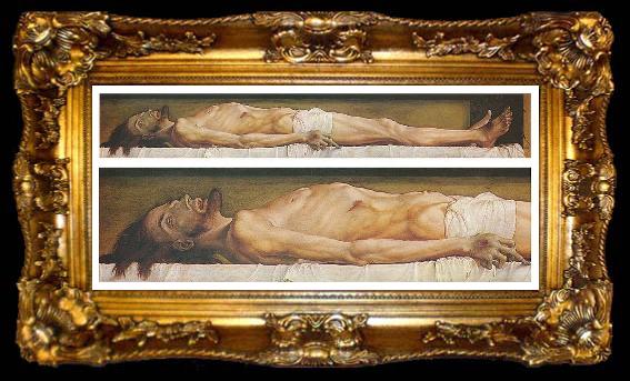 framed  Hans holbein the younger The Body of the Dead Christ in the Tomb and a detail, ta009-2